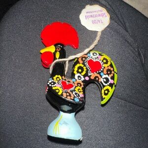 PPLA Colorful Rooster Figurine - Black, Red, Yellow
